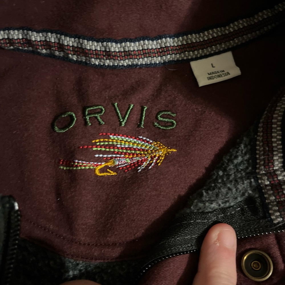 Orvis Maroon Jacket with Embroidered Logo
